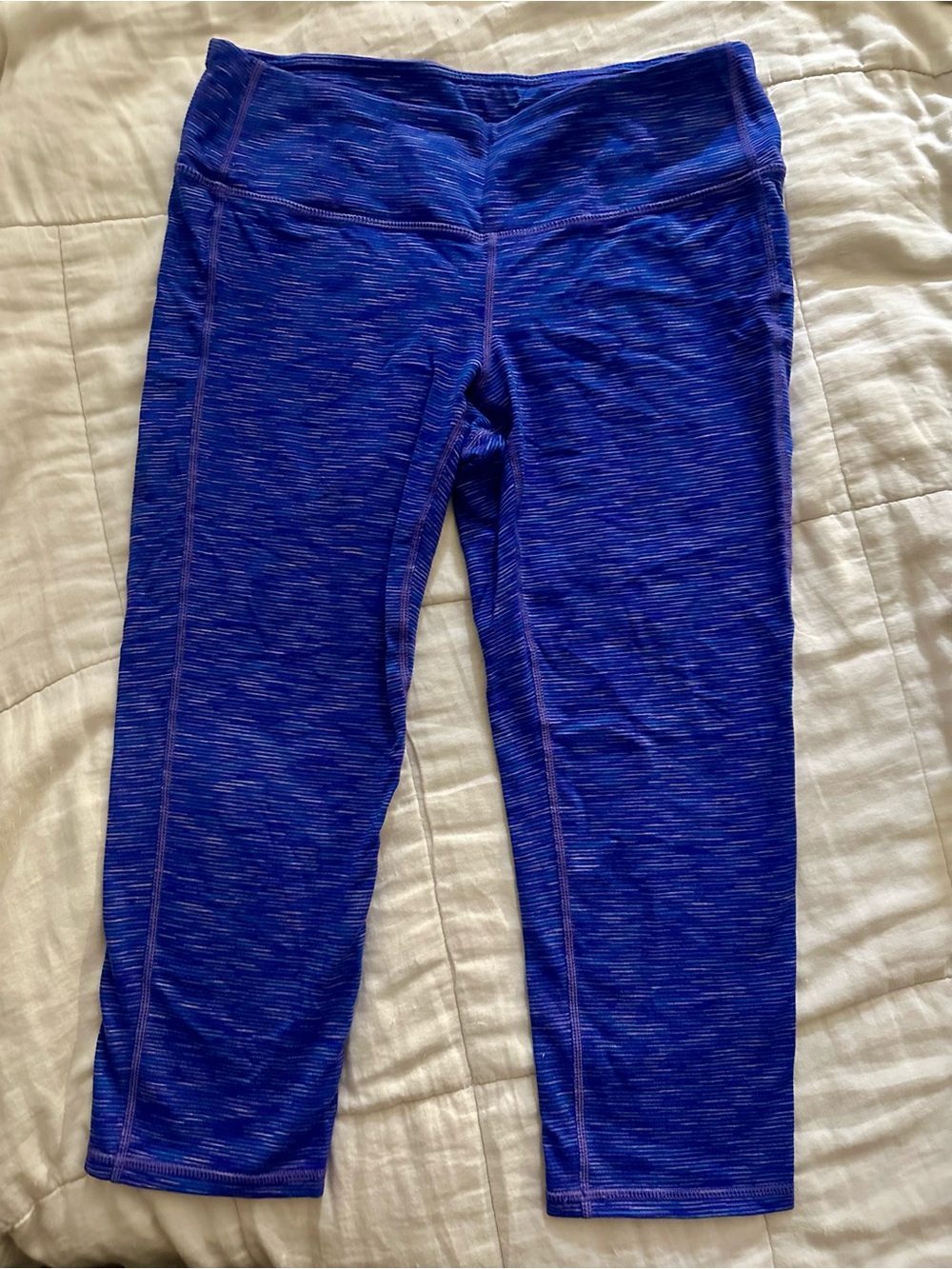 Women’s athletic Athleta Medium Capri Leggings in Royal Blue/ Purple